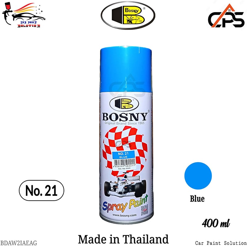 Picture of Bosny spray paint for Car, Motorcycle, Furniture blue color, Bosny blue spray, Blue color, Bosny spray paint, Bosny 21