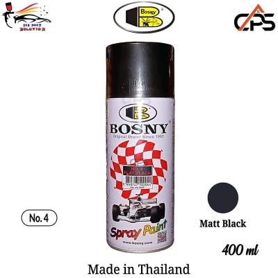 Picture of Bosny Matt Black Spray Paint (400 ml, Flat Black), Bosny spray paint, Bosny matte black, Spray paint, Paint, Bosny