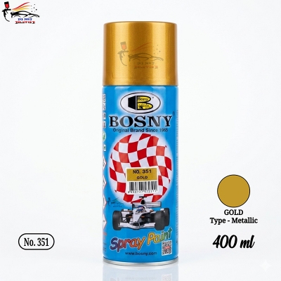Picture of Bosny 351 Gold Spray Paint for Car & Motorcycle Paint,  Bosny spray paint, Gold metallic