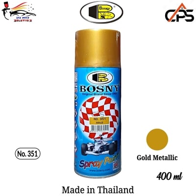 Picture of Bosny 351 Gold Spray Paint for Car & Motorcycle Paint,  Bosny spray paint, Gold metallic