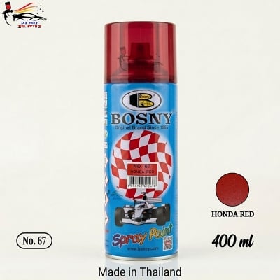 Picture of Bosny spray paint Honda red color for car and motorcycle, Aerosol Spray Paint (400 ml, Red metallic color), Bosny spray paint, Bosny Honda red, Spray paint, Paint, Bosny,  Red metallic color, Bosny 67