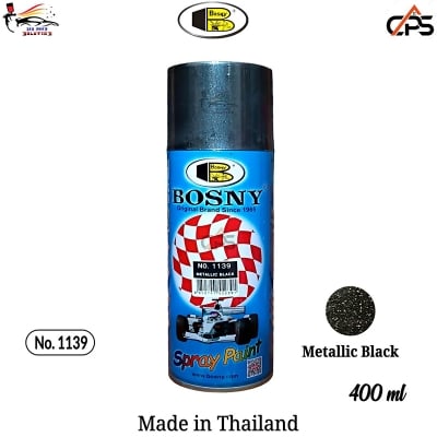 Picture of Bosny spray paint Metallic Black color for painting, Aerosol Spray Paint, Bosny spray paint, Bosny Metallic black, Spray paint, Paint, Bosny,  Metallic Black color, Bosny 1139
