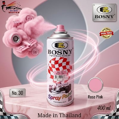 Picture of Bosny spray paint Rose Pink color for car and motorcycle, Aerosol Spray Paint, Bosny spray paint, Bosny Rose Pink, Spray paint, Paint, Bosny, Pink, Pink color, Rose ponk color, Bosny 30