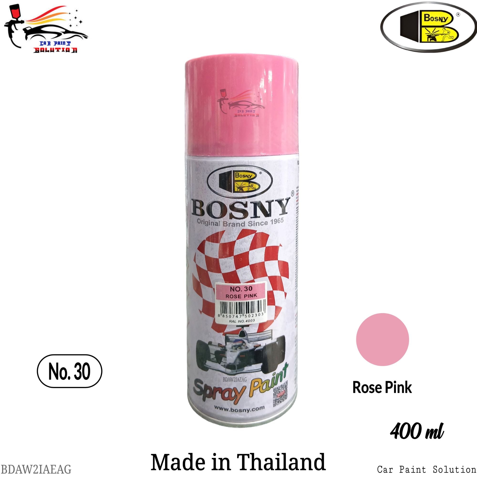 Picture of Bosny spray paint Rose Pink color for car and motorcycle, Aerosol Spray Paint, Bosny spray paint, Bosny Rose Pink, Spray paint, Paint, Bosny, Pink, Pink color, Rose ponk color, Bosny 30