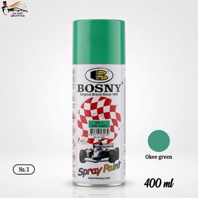 Picture of Bosny spray paint for pai6, Okee green color, Bosny okee green spray, Okee green color, Bosny spray paint, Bosny 03, green color