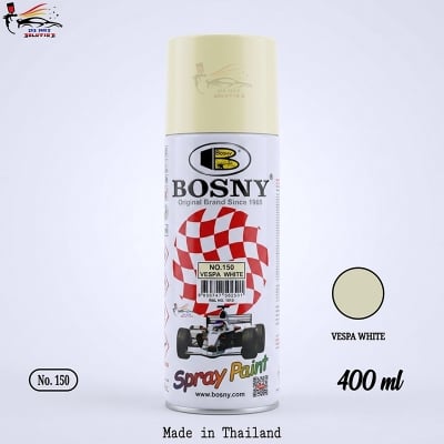 Picture of Bosny spray paint for painting, Furniture spray, Vespa white color, Bosny Vespa white spray, Vespa white color, Bosny spray paint, Bosny 150, Bosny off-white color spray, Off-white color