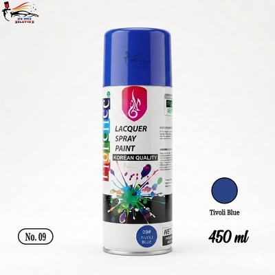 Picture of Florence spray paint Tivoli blue spray for painting, Florence 09 Tivoli Blue, Tivoli Blue color spray, Blue color spray paint, Spray paint, Florence