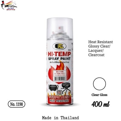 Picture of BOSNY Hi-Heat Resistant 1200°F Aerosol Spray clear 1190, Bosny heat resistant spray Paint, Bosny heatproof clear/lacquer, Spray paint, Paint, Bosny, Clear, Lacquer, Gloss paint