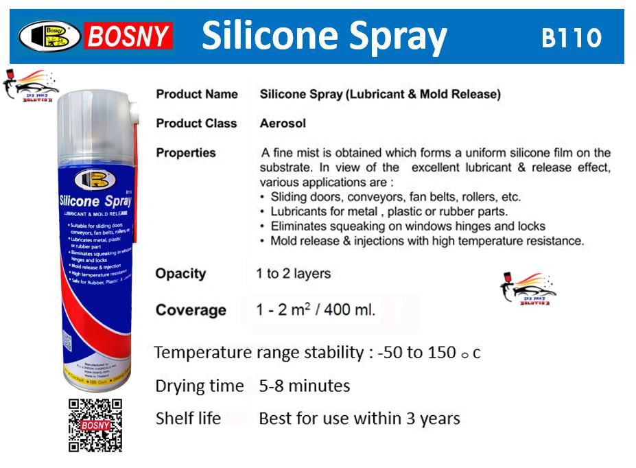 Picture of Bosny Silicone spray paint type, Bosny silicone spray 500 ml, Silicone Spray