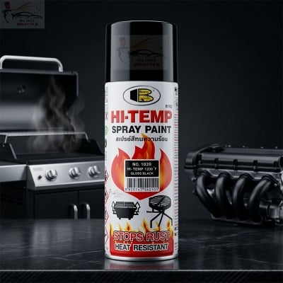 Picture of BOSNY Hi-Heat Resistant 1200°F Aerosol Spray Paint, Bosny spray paint, Bosny Gloss black, Spray paint, Paint, Bosny high temperature spray paint.