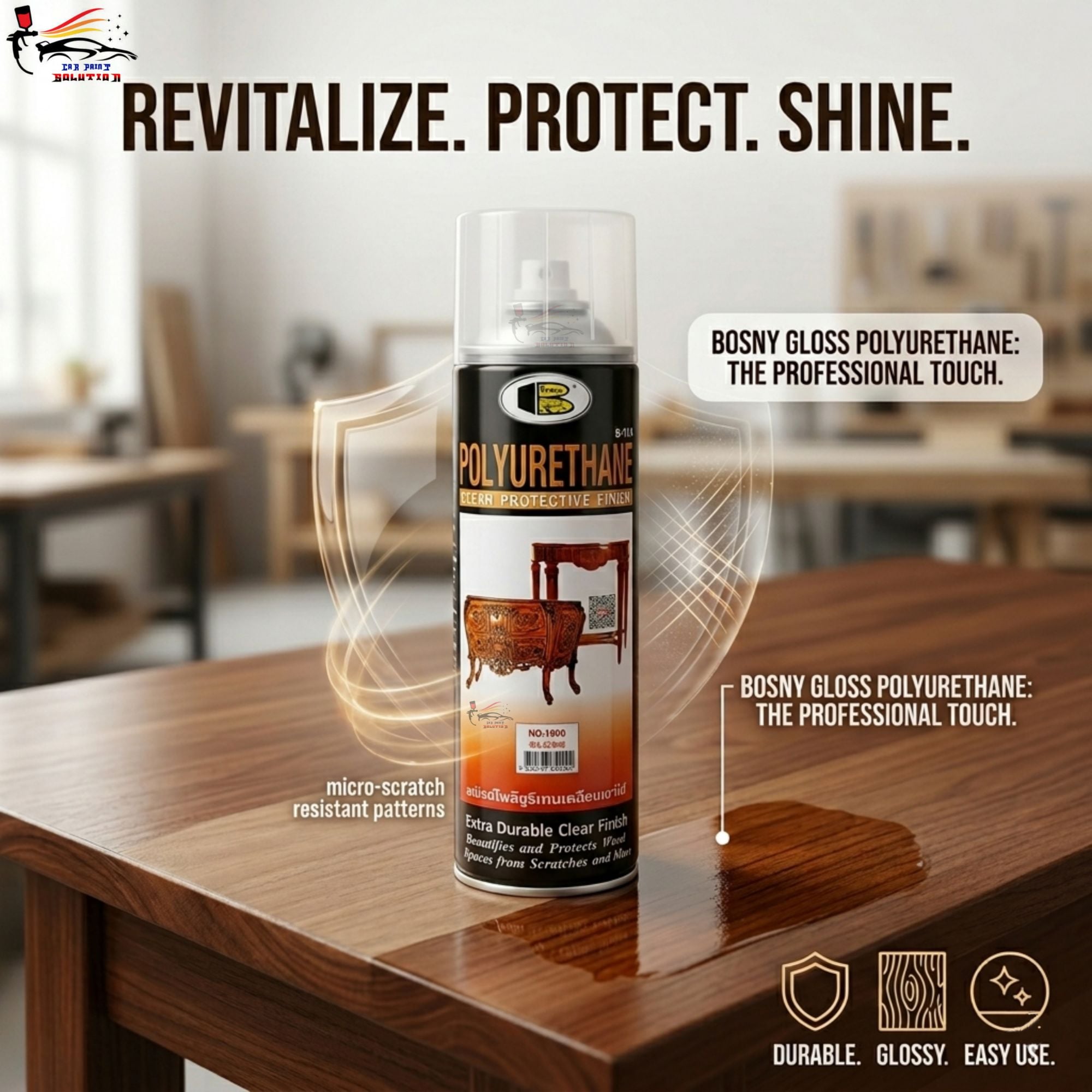 Picture of Bosny Polyurethane Furniture Spray Polish, Bosny Furniture Polish, Furniture Polish, Wooden furniture polish, Spray polish, Polish spray, Bosny, Polish, Furniture gloss polish