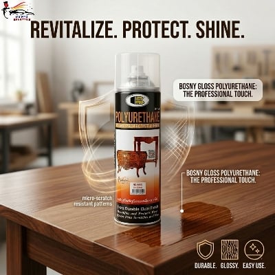 Picture of Bosny Polyurethane Furniture Spray Polish, Bosny Furniture Polish, Furniture Polish, Wooden furniture polish, Spray polish, Polish spray, Bosny, Polish, Furniture gloss polish