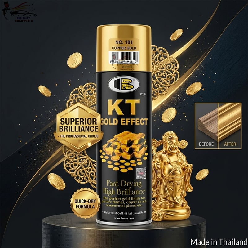 Picture of Bosny KT Gold Effect Spray paint, Bosny 181 KT Gold Effect Spray Paint, Bossy KT Gold Effect 181 Copper Gold Spray Paint, Bosny KT Gold Spray paint, Bosny, KT Gold, Spray Paint, Paint