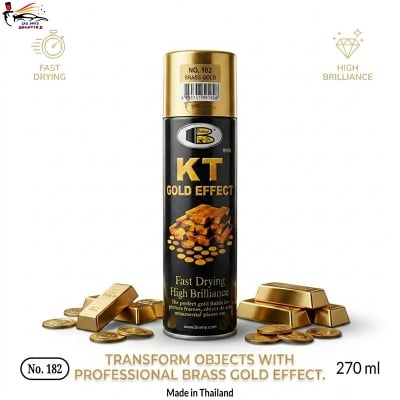 Picture of Bosny KT Gold Effect Spray paint, Bosny 182 KT Gold Effect Spray Paint, Bossy KT Gold Effect 182 Brass Gold Spray Paint, Bosny KT Gold Spray paint, Bosny, KT Gold, Spray Paint, Paint