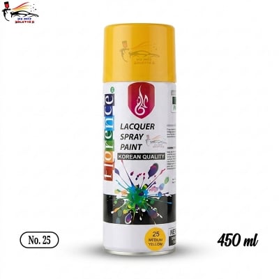 Picture of Florence Spray Paint Medium Yellow color, Florence 25 Medium Yellow Spray Paint, Florence 25, Spray Paint, Florence, Medium Yellow color spray paint, Paint, Medium Yellow