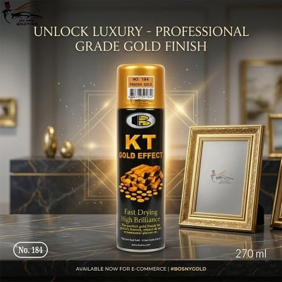 Picture of Bosny KT Gold Effect Spray paint, Bossy KT Gold Effect 184 Pagoda Gold Spray Paint, Bosny KT Gold Spray paint, Bosny, KT Gold, Spray Paint, Paint