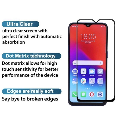 Picture of Oppo F9 Tempered Glass Screen Protector 6D/9D/11D - Black