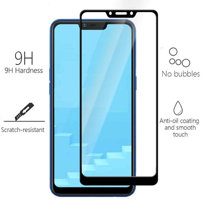 Picture of Realme C1  Tempered Glass Screen Protector 6D/9D/11D - Black