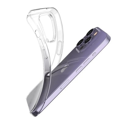 Picture of Apple iPhone 15 Pro Transparent Clear Slim Soft Cover Skin Gel TPU Case