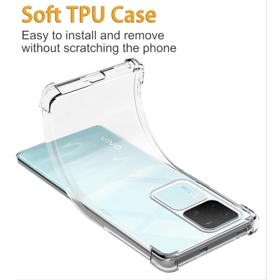 Picture of Vivo V30 Transparent Clear Slim Soft Cover Skin Gel TPU Case With Bumper