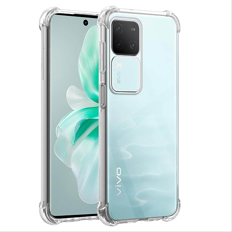 Picture of Vivo V30 Transparent Clear Slim Soft Cover Skin Gel TPU Case With Bumper