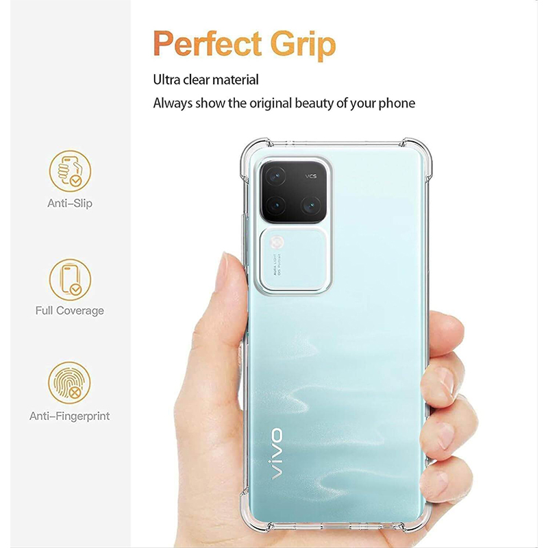Picture of Vivo V30 Transparent Clear Slim Soft Cover Skin Gel TPU Case With Bumper