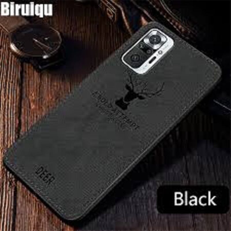 Picture of Xiaomi Redmi Note 10 4G Deer Case Anti Slip Grip Matte Cloth and Camera Protection Back Cover