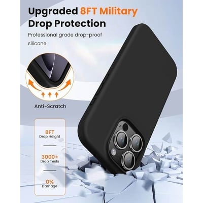 Picture of Apple iPhone 16 Pro Premium Liquid Silicone Protection Back Cover Soft Case