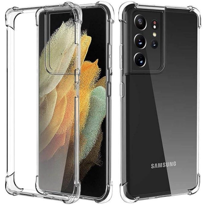 Picture of Samsung Galaxy S21 Ultra Transparent Clear Slim Soft TPU Cover With Bumper