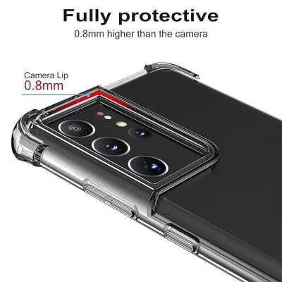 Picture of Samsung Galaxy S21 Ultra Transparent Clear Slim Soft TPU Cover With Bumper