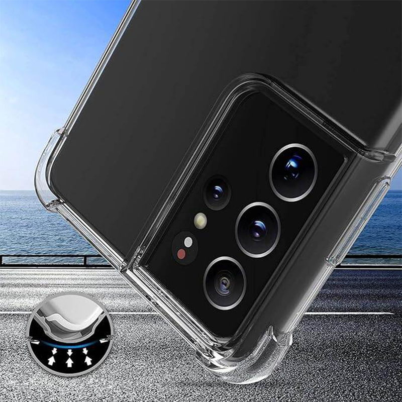 Picture of Samsung Galaxy S21 Ultra Transparent Clear Slim Soft TPU Cover With Bumper