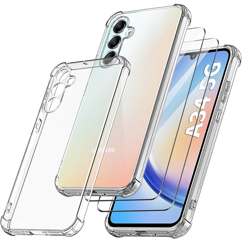 Picture of Samsung Galaxy A34 Transparent Clear Slim Soft TPU Cover With Bumper