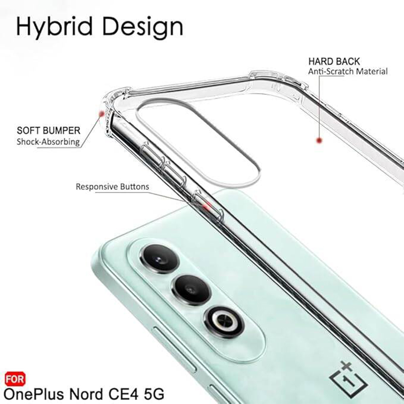 Picture of OnePlus Nord CE4 Transparent Clear Slim Soft TPU Cover With Bumper