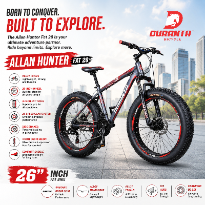 Picture of Duranta Alloy 21 Speed Allan Hunter Fat 26 inch Red Bicycle
