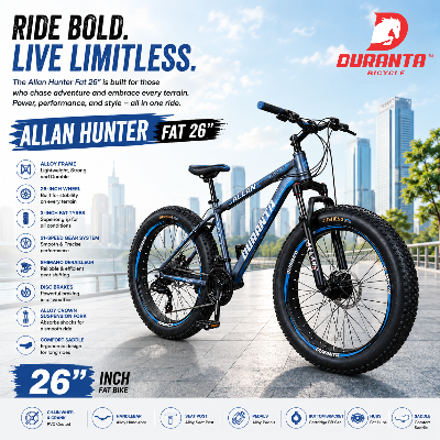 Picture of Duranta Alloy 21 Speed Allan Hunter Fat 26 inch Blue Bicycle