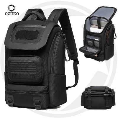 Picture of Ozuko 9840 Men’s Backpack Breathable Mesh Shoulder Straps, Waterproof Bike Commutting Bag for Cycling, Climbing & Daily Use