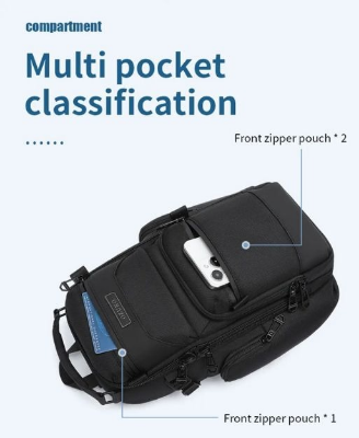 Picture of OZUKO 9805 Anti-thief Lightweight Chest Bag Fashion Sports Casual Crossbody Large Capacity Smart Backpack For Men