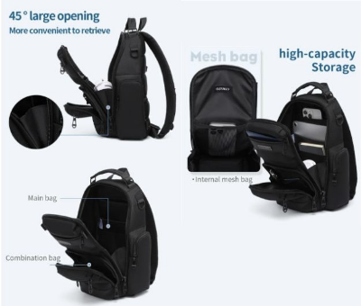Picture of OZUKO 9805 Anti-thief Lightweight Chest Bag Fashion Sports Casual Crossbody Large Capacity Smart Backpack For Men