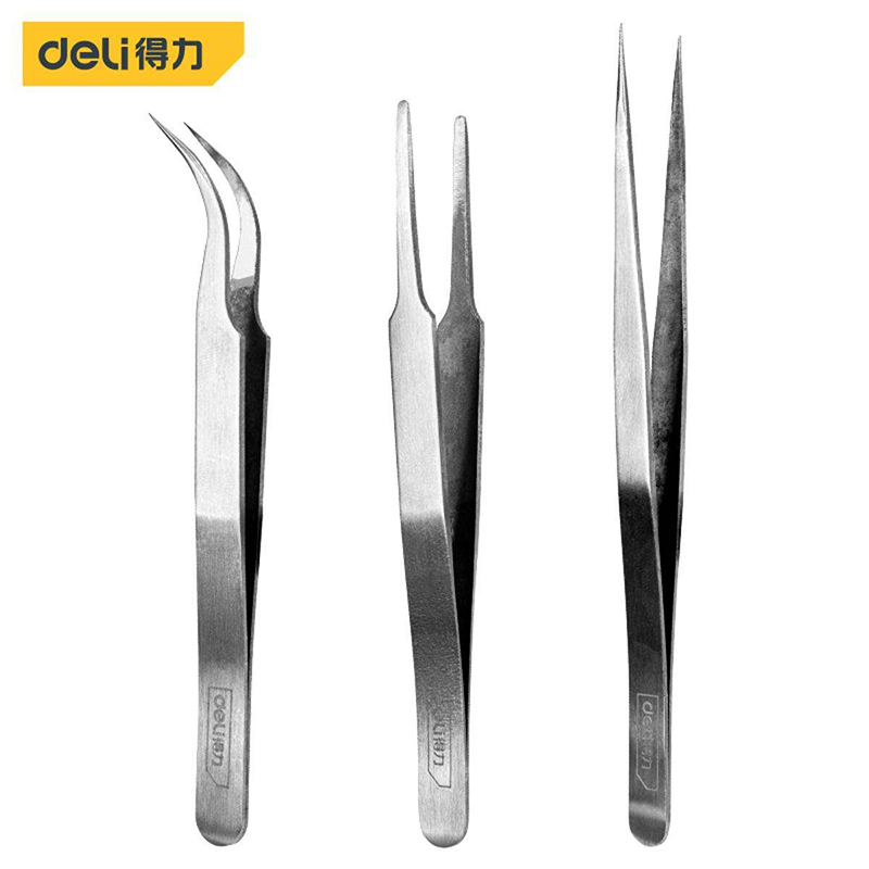 Picture of Deli DL396003B Stainless Steel Tweezers Set
