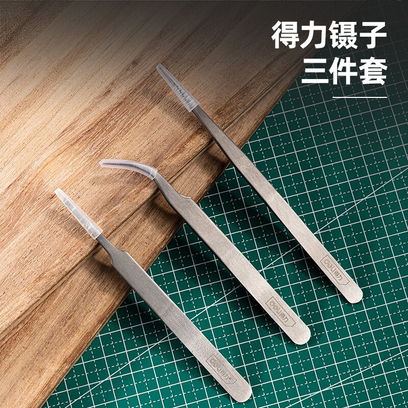 Picture of Deli DL396003B Stainless Steel Tweezers Set