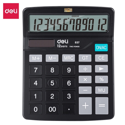 Picture of Deli E837 Dual Power Desktop Calculator - 12 Digits