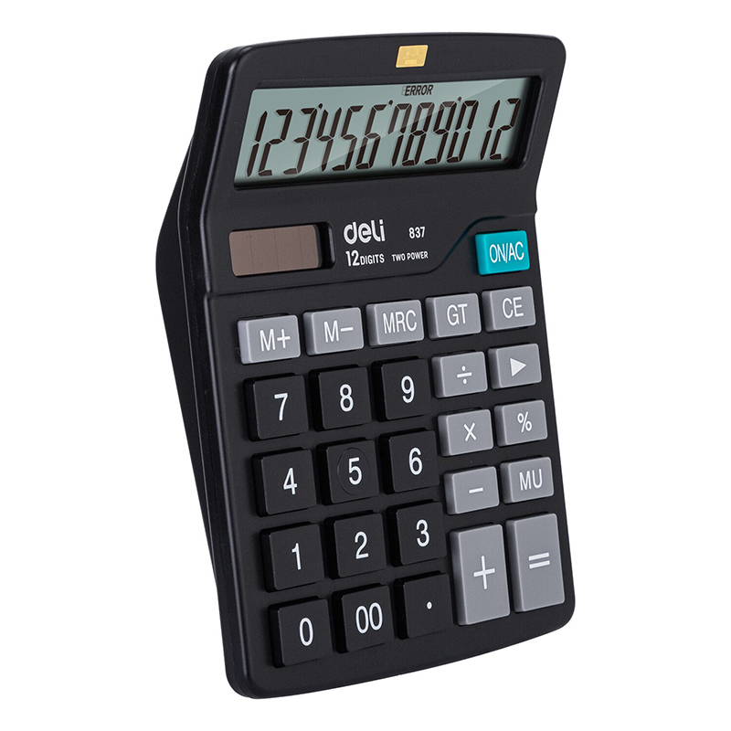 Picture of Deli E837 Dual Power Desktop Calculator - 12 Digits