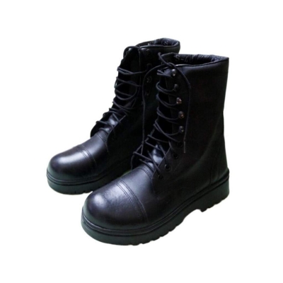 Picture of Men’s 100% Leather Fashion Boots with Free Socks-Deep Black