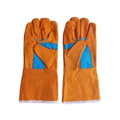 Picture of Full Cow Leather Welding Safety Gloves-Orange