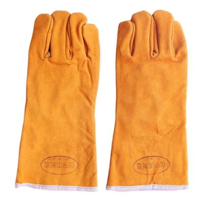 Picture of Full Cow Leather Welding Safety Gloves-Orange