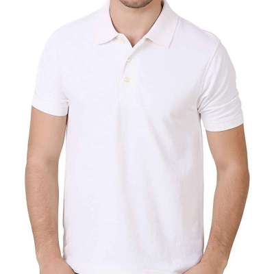 Picture of Men’s White Cotton Polo Shirt-White