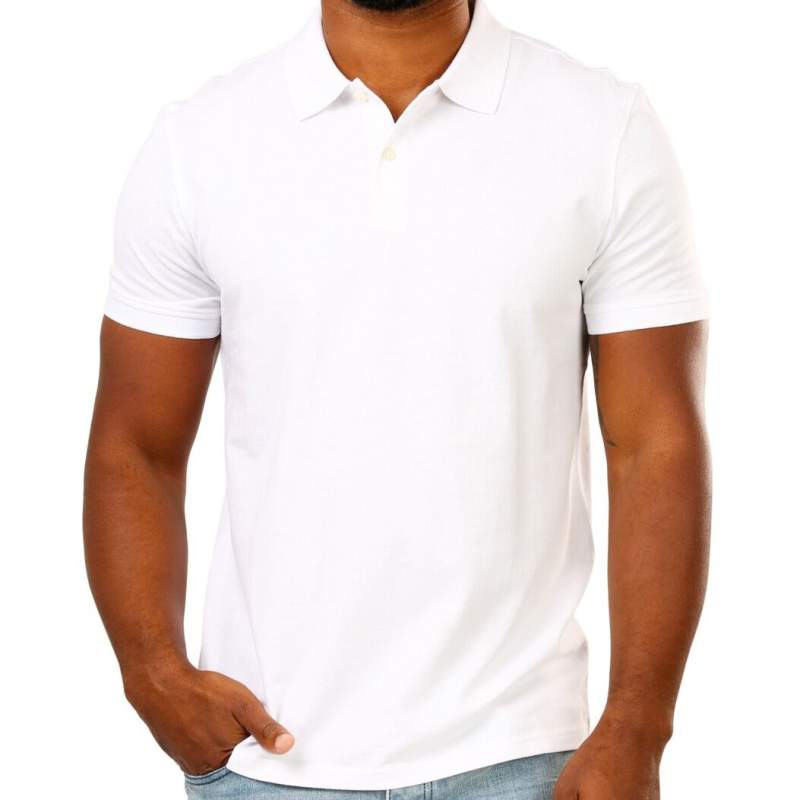 Picture of Men’s White Cotton Polo Shirt-White