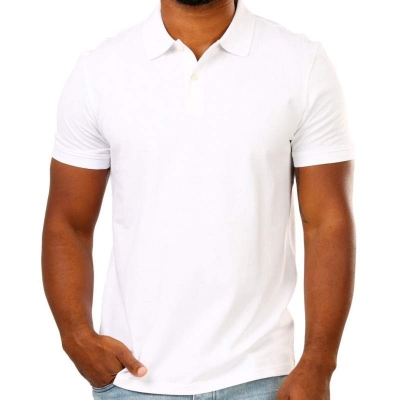 Picture of Men’s White Cotton Polo Shirt-White