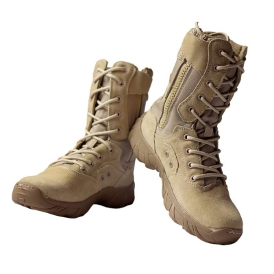Picture of Men’s Brown Leather Zipper Biker Boots-Brown