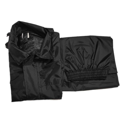 Picture of Men’s Two-Piece Waterproof Biker Rain Suit with Carry Bag-Black
